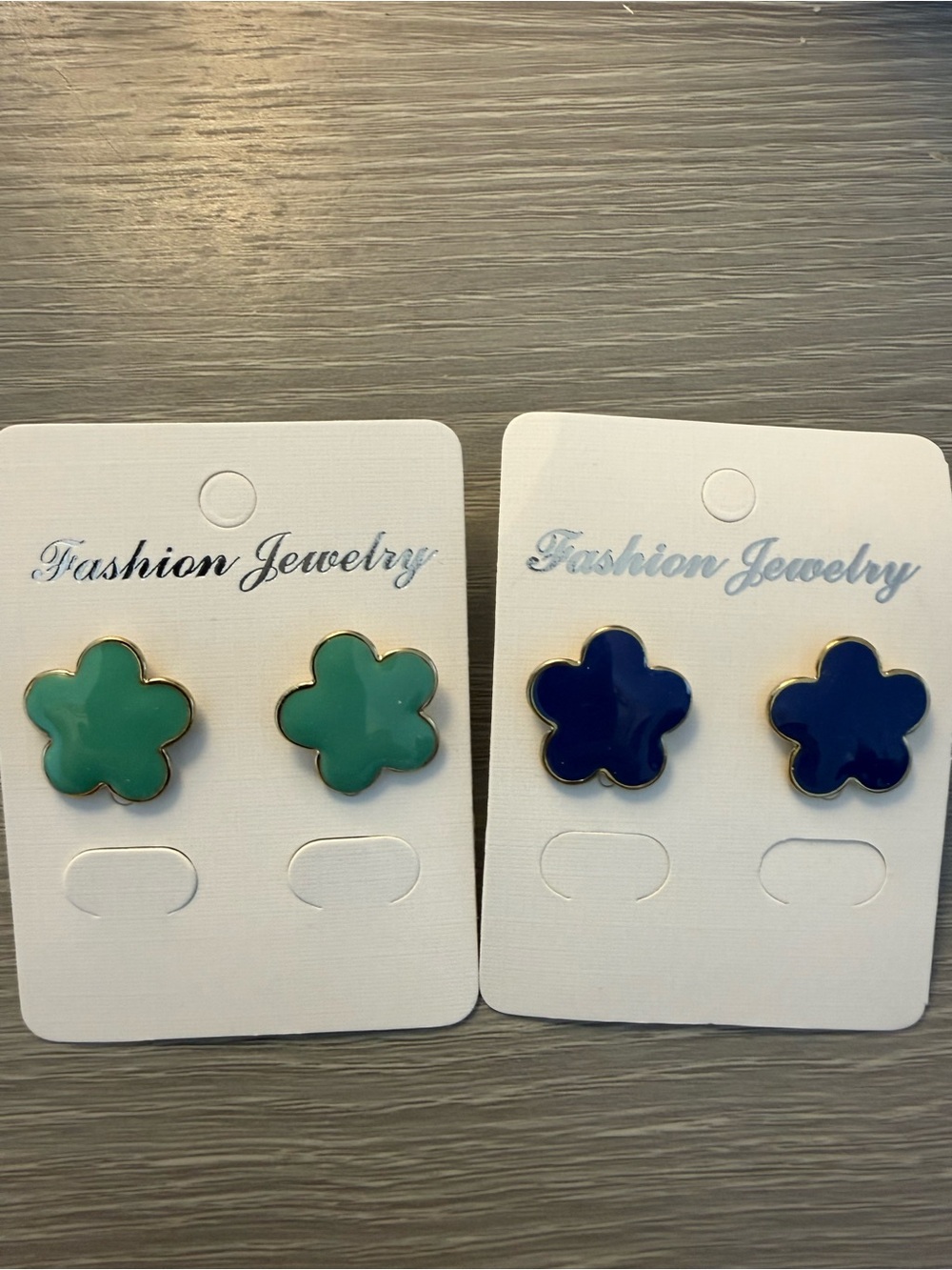 Fashion Jewelry Green and Blue Flower Stud Earrings